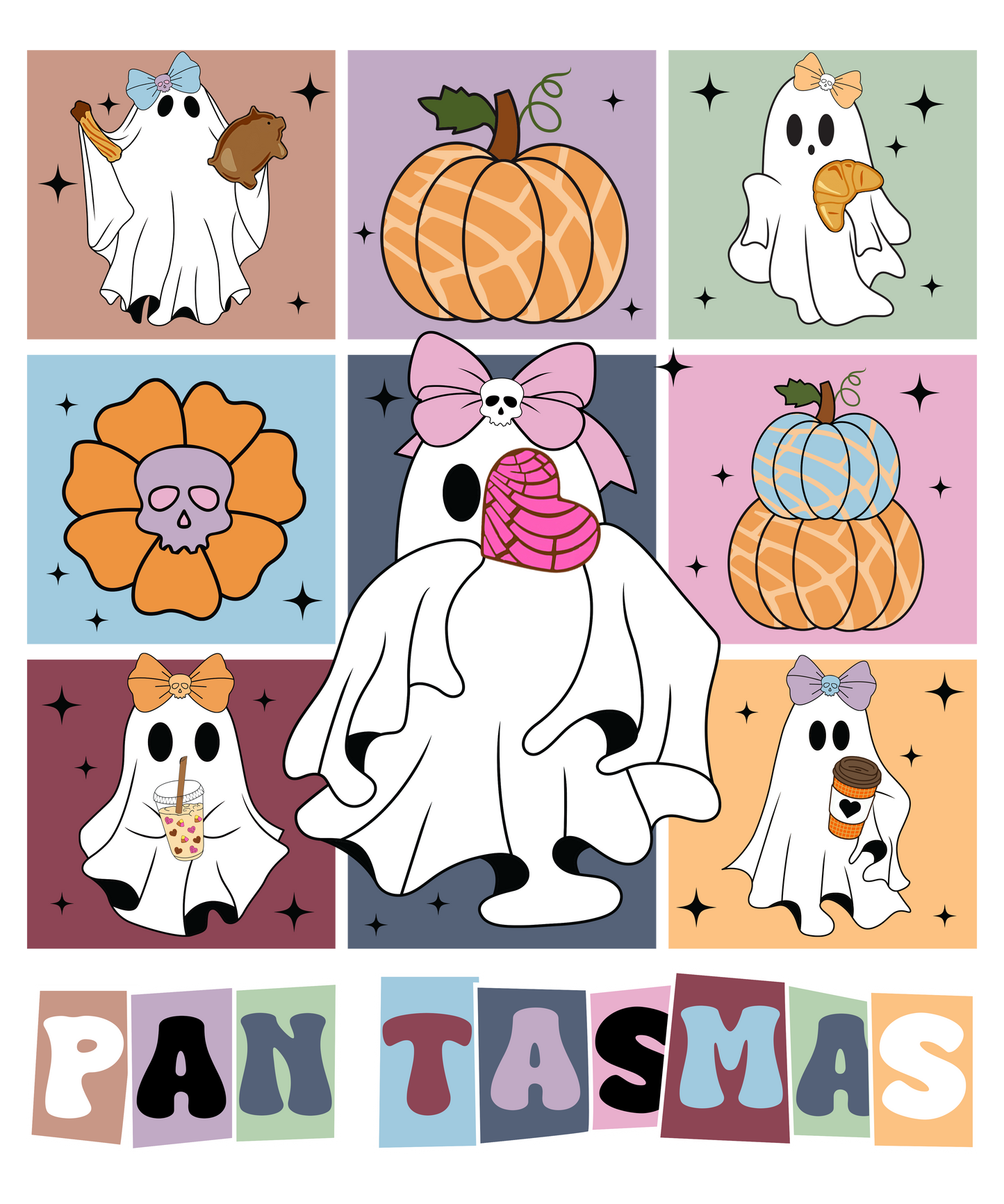 Concha Halloween Ghost T-Shirt Layouts