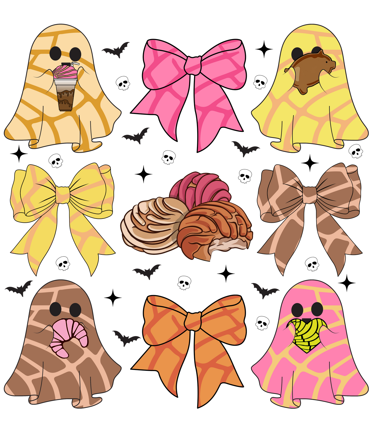 Concha Halloween Ghost T-Shirt Layouts